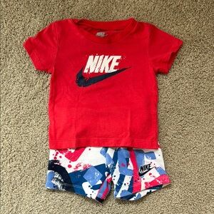Nike Red T-Shirt and Graphic Shorts Set (12mth)